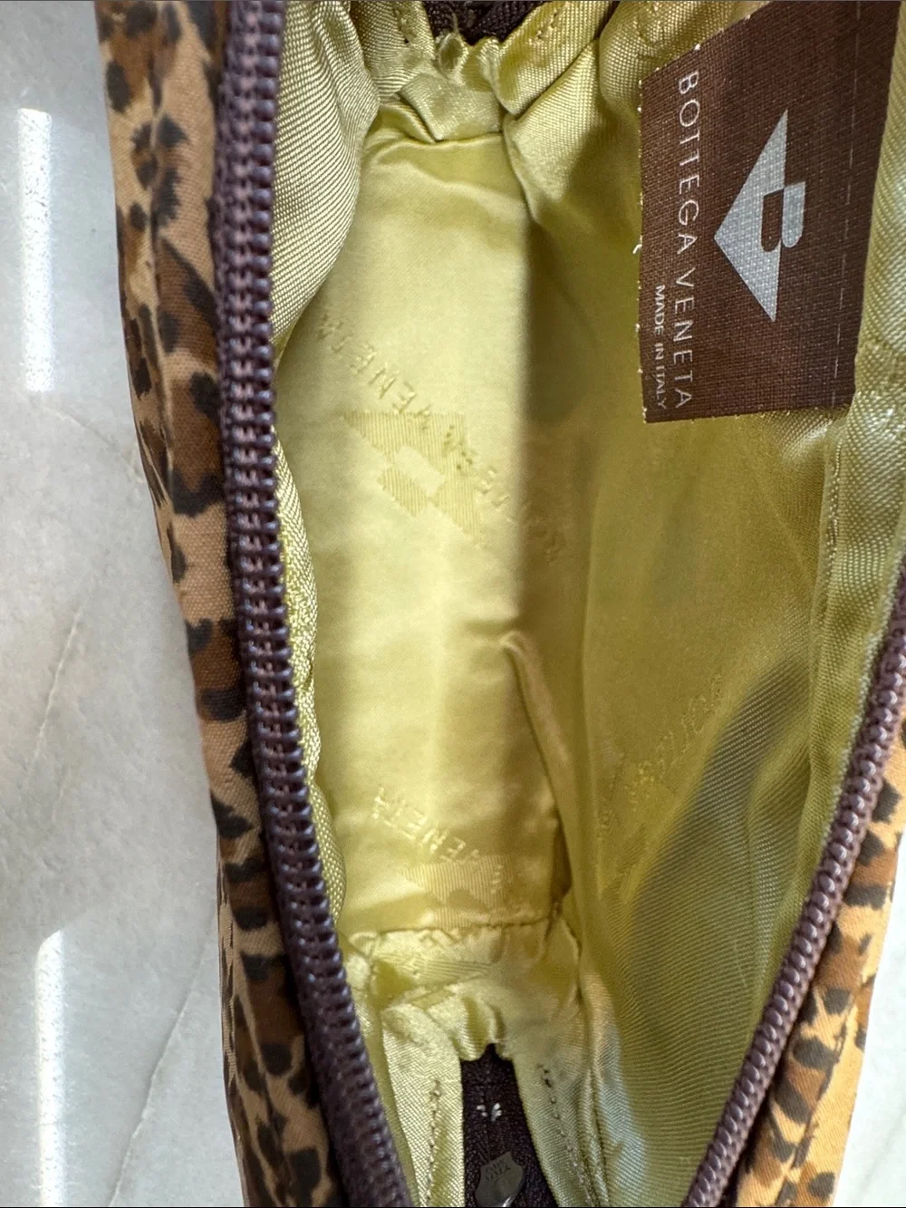 Bottega Veneta Leopard Print Pouch Vintage